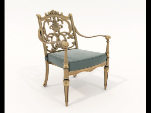 Classic Outdoor Dining Table and Chairs Set 3D Model