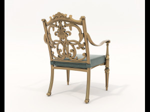 Classic Outdoor Dining Table and Chairs Set 3D Model