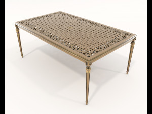 Classic Outdoor Dining Table and Chairs Set 3D Model
