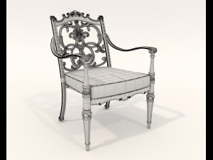 Classic Outdoor Dining Table and Chairs Set 3D Model
