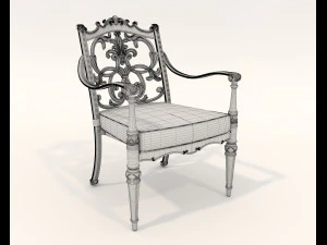 Classic Outdoor Dining Table and Chairs Set 3D Model