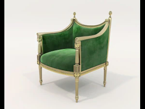 Classic Coffee Table and Armchairs 15 3D Model