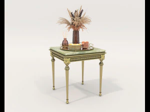 Classic Coffee Table and Armchairs 15 3D Model