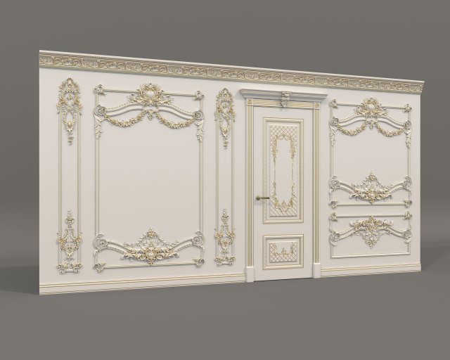 Classic Interior Wall Decoration 16 3D Model .c4d .max .obj .3ds .fbx .lwo .lw .lws