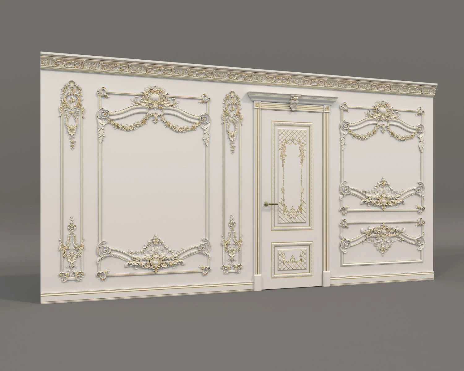 Classic Interior Wall Decoration 16 3D Model .c4d .max .obj .3ds .fbx .stl .blend 