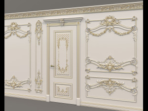 Classic Interior Wall Decoration 16 3D Model