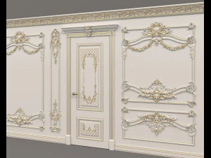 Classic Interior Wall Decoration 16 3D Model