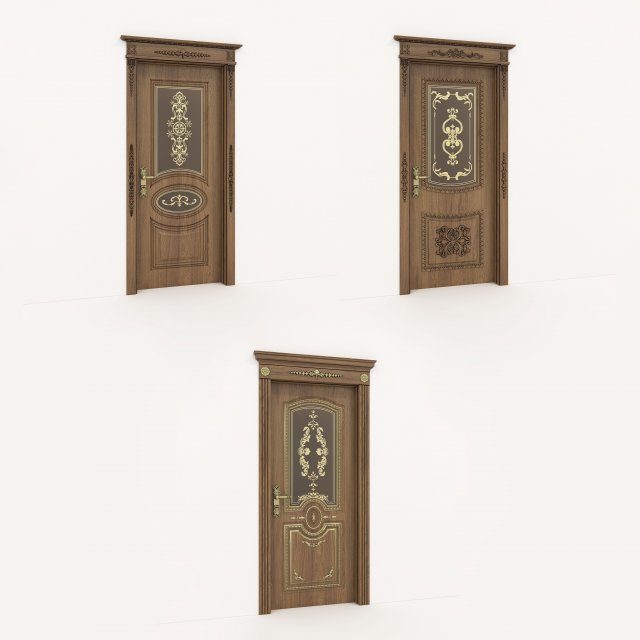Classic Door Collection 4 3D Model .c4d .max .obj .3ds .fbx .lwo .lw .lws