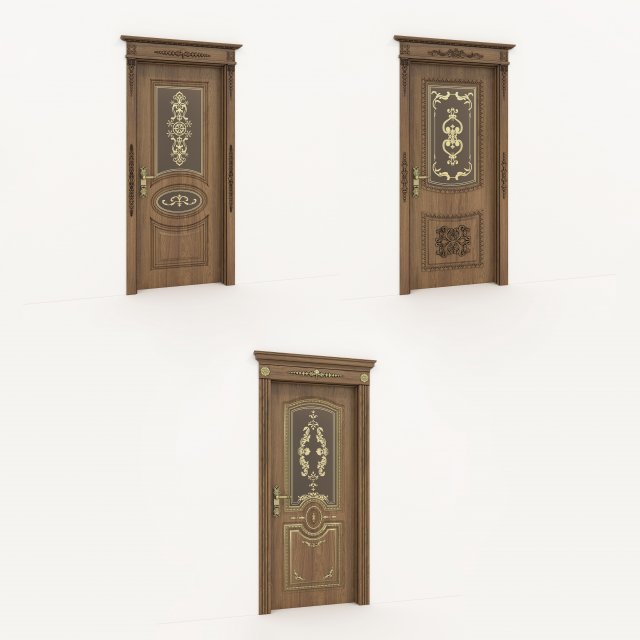 Classic Door Collection 4 3D Модель .c4d .max .obj .3ds .fbx .stl .blend 