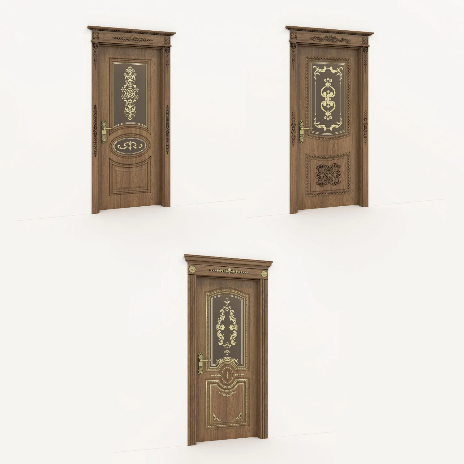 Classic Door Collection 4 3D Model .c4d .max .obj .3ds .fbx .stl .blend
