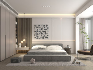 Modern Bedroom Interior Scene 28 3D Model