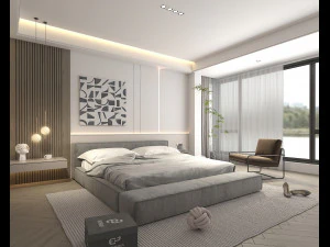 Modern Bedroom Interior Scene 28 3D Model