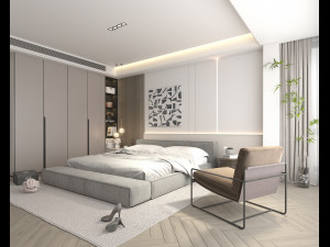 Modern Bedroom Interior Scene 28 3Dモデル
