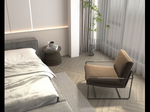 Modern Bedroom Interior Scene 28 3Dモデル
