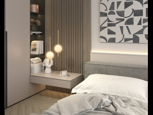 Modern Bedroom Interior Scene 28 3Dモデル