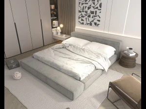 Modern Bedroom Interior Scene 28 3D Model