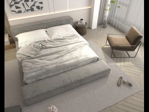 Modern Bedroom Interior Scene 28 3D Model