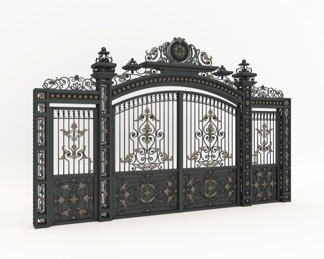 Classic Mansion Gate 4 3D Model .c4d .max .obj .3ds .fbx .lwo .lw .lws