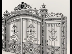 Classic Mansion Gate 4 3D Model