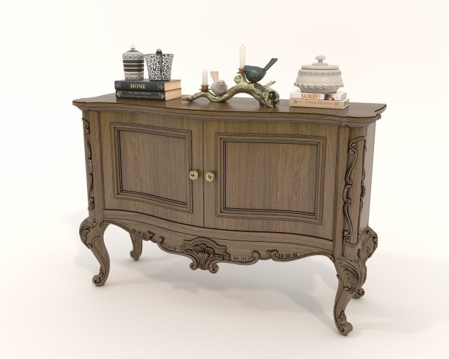 Classic Cabinet and Decoration Set Modèle 3D .c4d .max .obj .3ds .fbx .stl .blend 