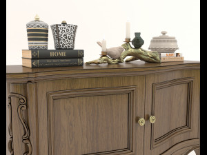 Classic Cabinet and Decoration Set Modèle 3D