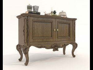 Classic Cabinet and Decoration Set Modèle 3D