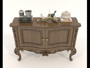 Classic Cabinet and Decoration Set Modèle 3D