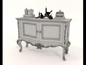 Classic Cabinet and Decoration Set Modèle 3D