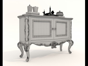 Classic Cabinet and Decoration Set Modèle 3D