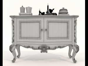 Classic Cabinet and Decoration Set Modèle 3D