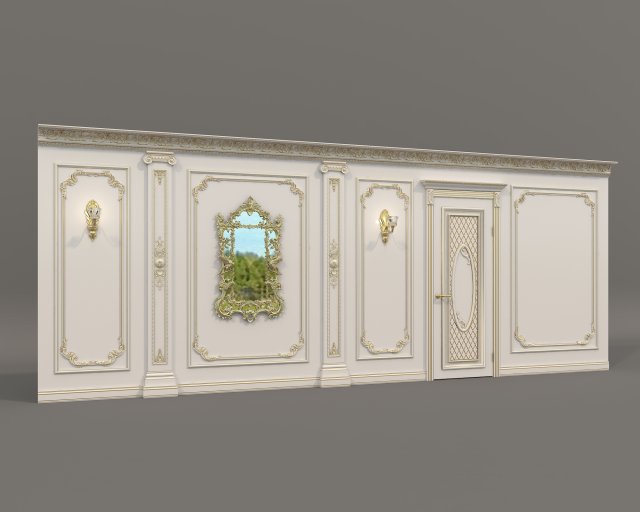 Classic Interior Wall Decoration 17 3D Model .c4d .max .obj .3ds .fbx .lwo .lw .lws