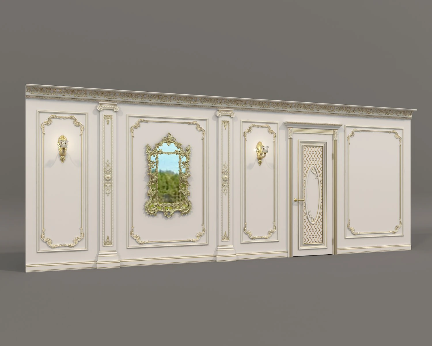 Classic Interior Wall Decoration 17 3D Model .c4d .max .obj .3ds .fbx .stl .blend