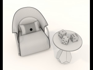 Contemporary Style Coffee Table and Armchair 18 3D मॉडल