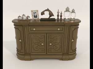 Classic Sideboard and Decoration Set 3D 模型