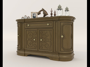 Classic Sideboard and Decoration Set 3D 模型