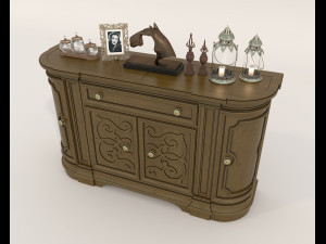 Classic Sideboard and Decoration Set 3D 模型