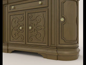 Classic Sideboard and Decoration Set 3D Model