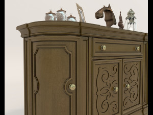 Classic Sideboard and Decoration Set 3D 模型