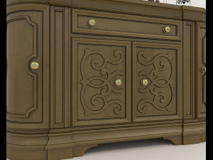 Classic Sideboard and Decoration Set 3D 模型