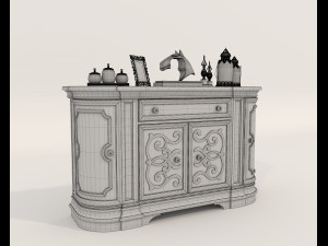 Classic Sideboard and Decoration Set 3D 模型