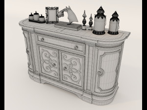 Classic Sideboard and Decoration Set 3D 模型