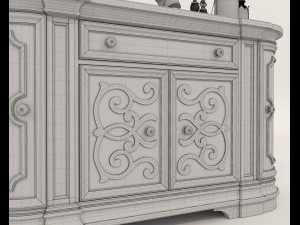 Classic Sideboard and Decoration Set 3D 模型