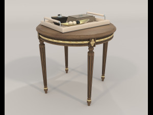Classic Coffee Table and Chairs 11 Model 3D