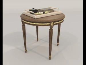 Classic Coffee Table and Chairs 11 3D Model
