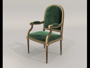 Classic Coffee Table and Chairs 11 3D Model