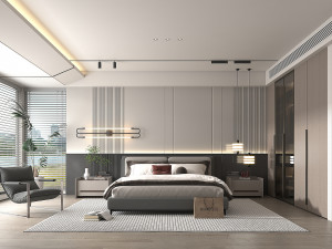 Modern Bedroom Interior Scene 29 3D Model