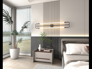 Modern Bedroom Interior Scene 29 3D मॉडल