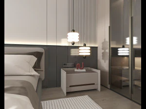 Modern Bedroom Interior Scene 29 3D Model