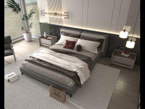 Modern Bedroom Interior Scene 29 3D मॉडल