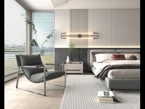 Modern Bedroom Interior Scene 29 3D मॉडल